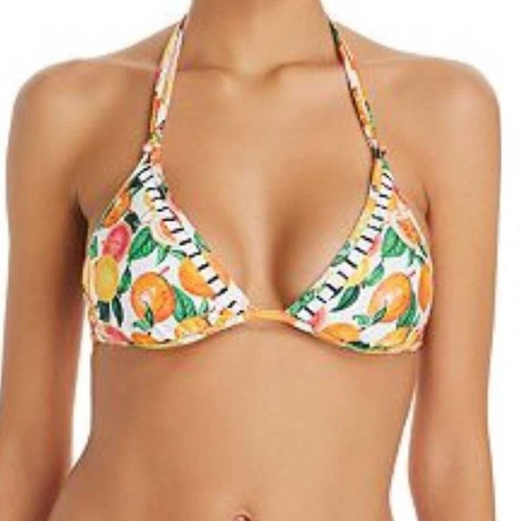 NWT Nanette Lepore Women's Reversible Tutti Frutti Triangle Bikini Top 6 - Picture 1 of 5